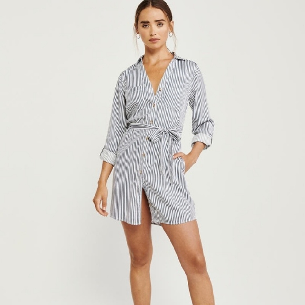 NWT Abercrombie & Fitch Striped Shirt Dress
